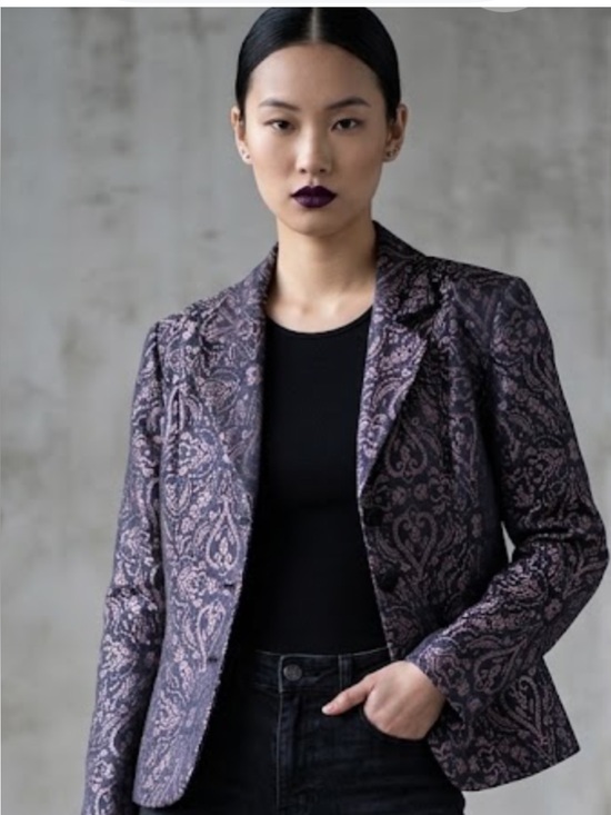 Robbie Bee Jackets & Blazers - Vintage Metallic Brocade Paisley Blazer Jacket - Victorian Goth / Romantic Goth